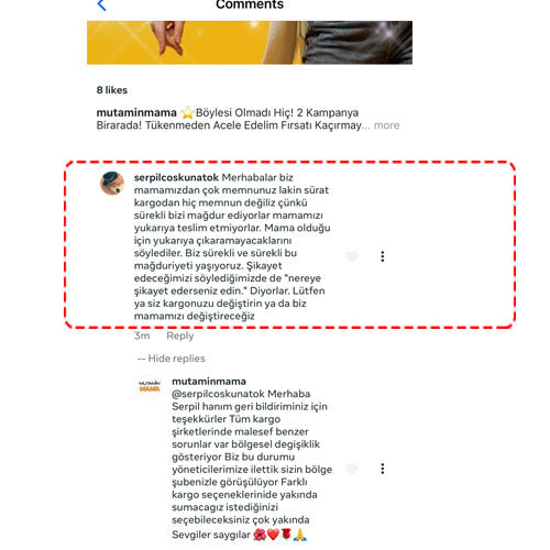 Merhabalar Biz Mamamızdan Çok Memnunuz Lakin Sürat Kargodan Değiliz
