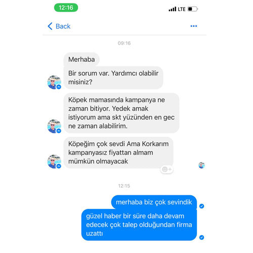 Köpeğim Sevdi Kampanyanız Ne Zaman Bitiyor Mesajı