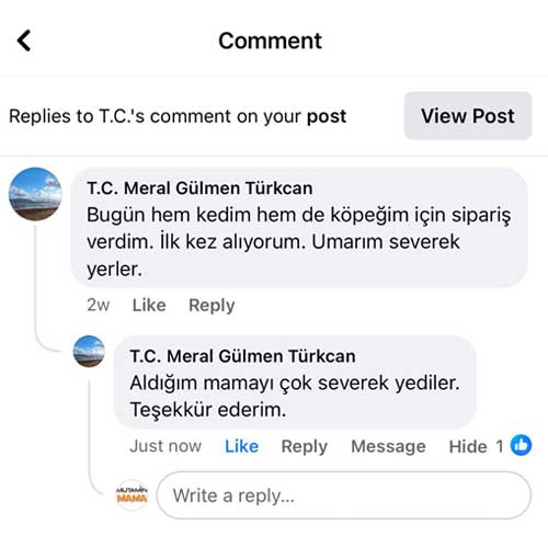 2 Hafta Önce Hem Kedisi Hem Köpeği İçin Alıp Memnuniyetini Bugün Yorumlayan Meral Hanım* Çok Severek Yediler Teşekkür Ederim.
