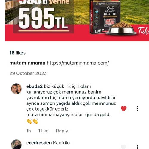 Biz Küçük Irk İçin Olanı Kullanıyoruz Ve Çok Memnunuz Benim Yavrularım Hiç Mama Yemiyordu Bayıldılar
