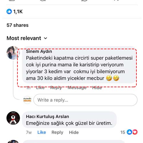Paketindeki Kapatma Cırtcırtı Süper Paketlemesi Çok İyi Purina Mama İle Karıştırıp Veriyorum 3 Kedim Var Yiyorlar