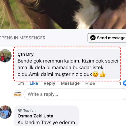 Bende Çok Memnun Kaldım Kızım Çok Seçici Ama İlk Defa Bi Mamada Bu Kadar İstekli Oldu Artık Daimi Müşteriniz Olduk